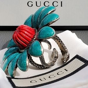 GUCCI Flower Ring sz 5.75, sterling silver